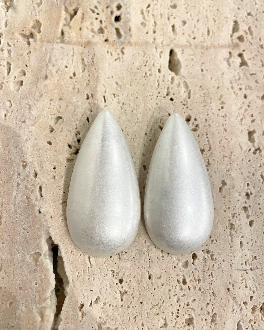 Boucles d'oreilles gouttes en laiton brossé argent