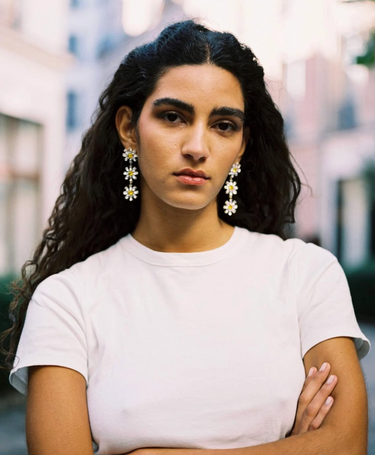 Boucles d'oreilles Margot fleurs à strass