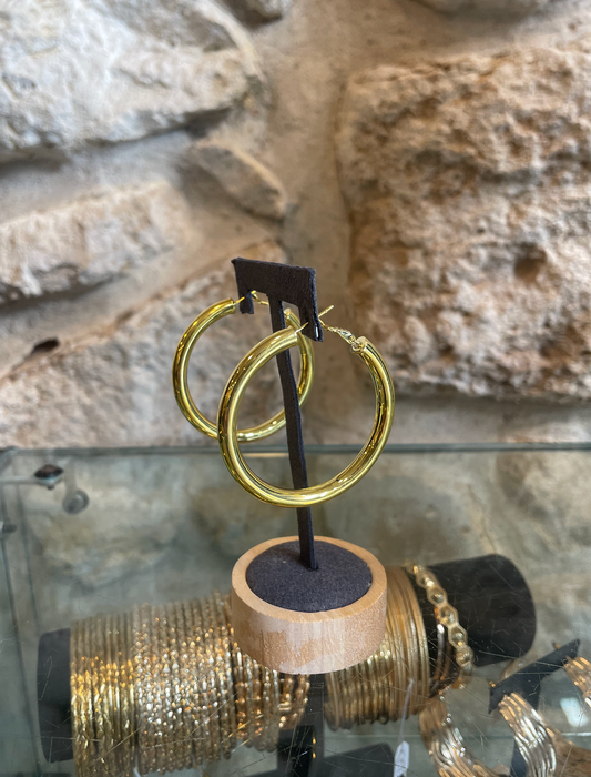 Boucles d’oreilles créoles dorées en vermeil