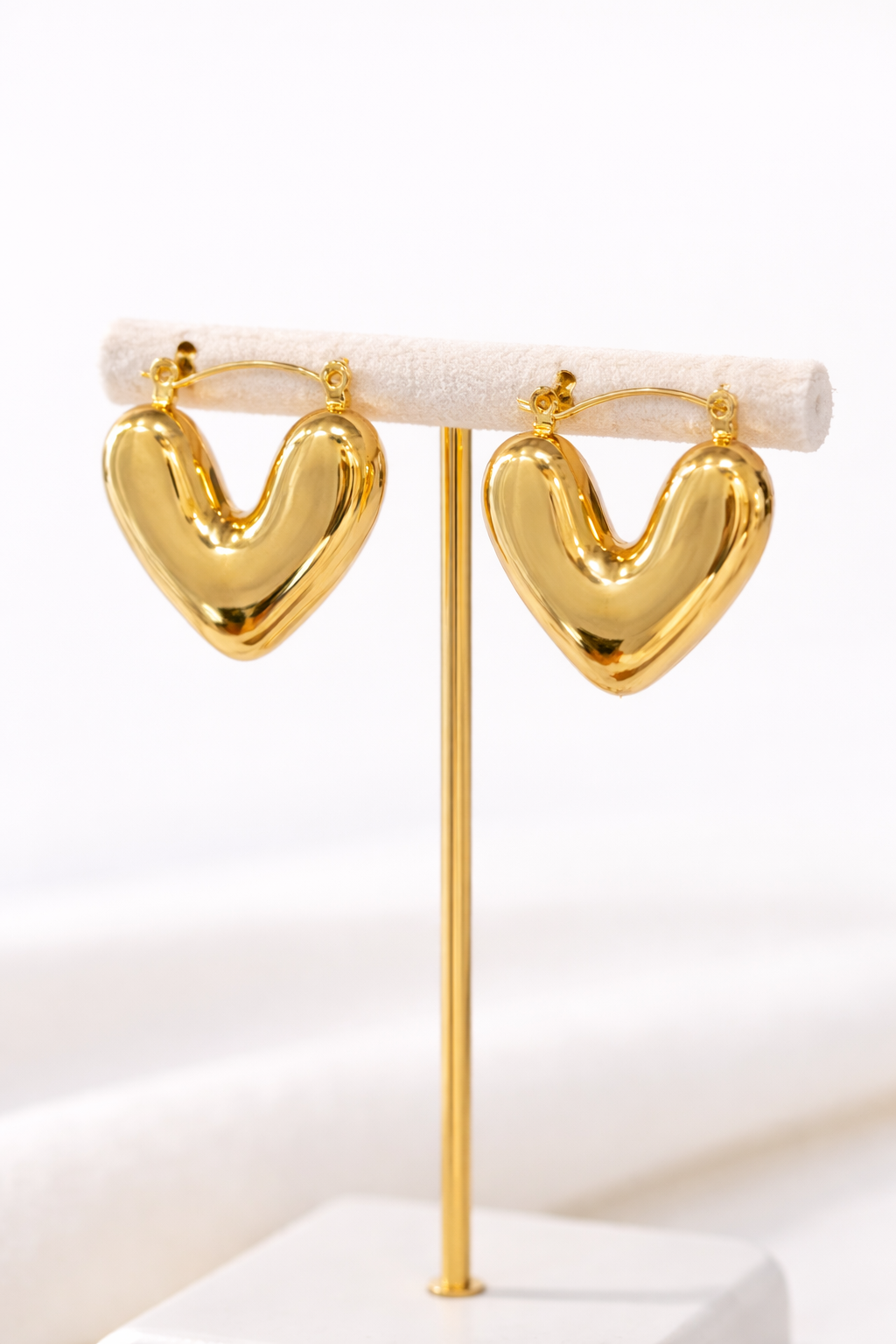 Créoles Cœur Sculptural dorées
