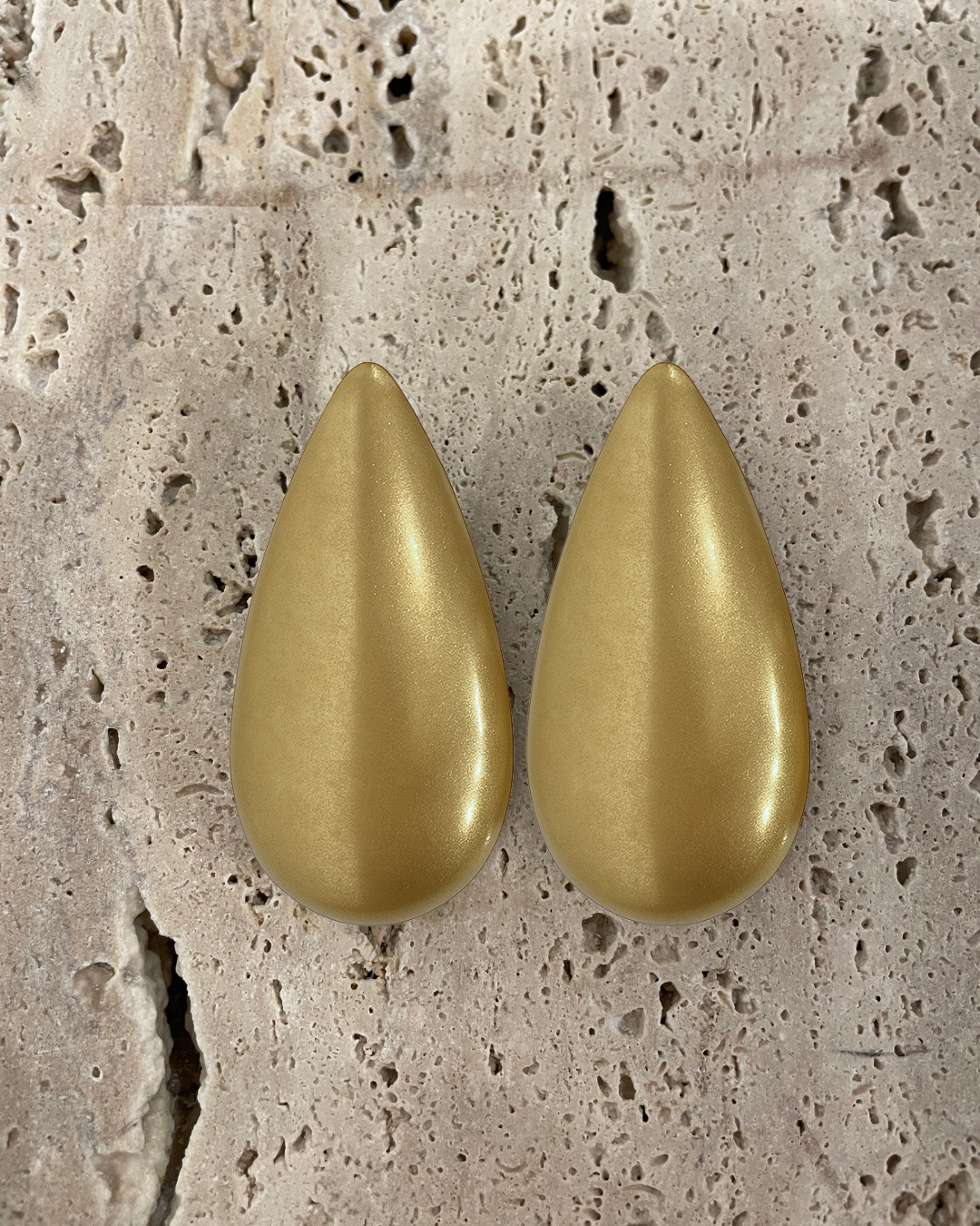 Boucles d'oreilles gouttes en laiton brossé doré