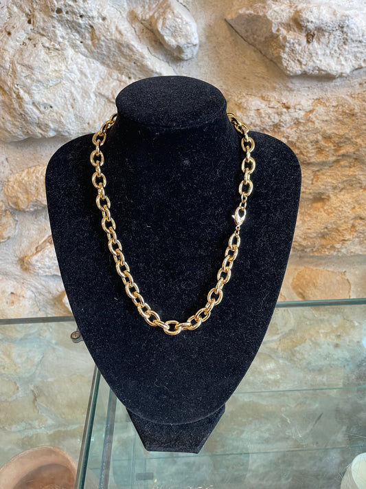 Collier Chaîne À Maillons Robustes en Laiton Doré