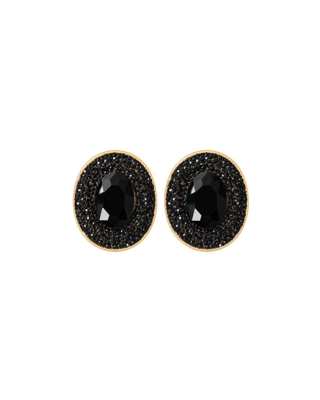 Boucles d’oreilles Paloma noires et dorées en laiton doré