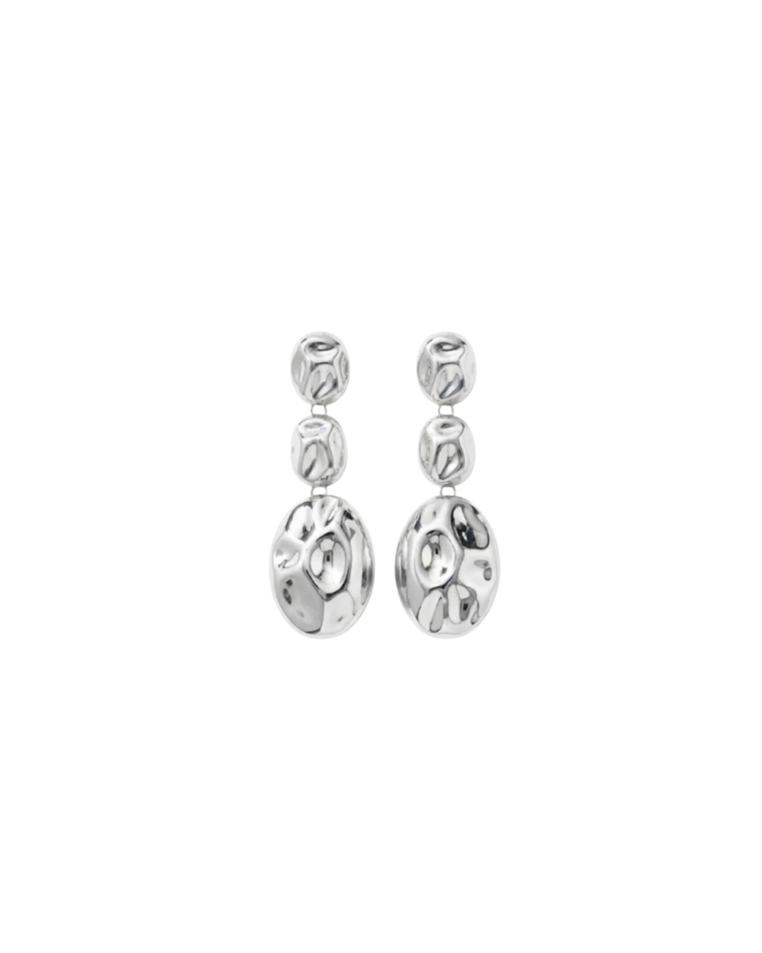Boucles d'oreilles Marylin en laiton argenté