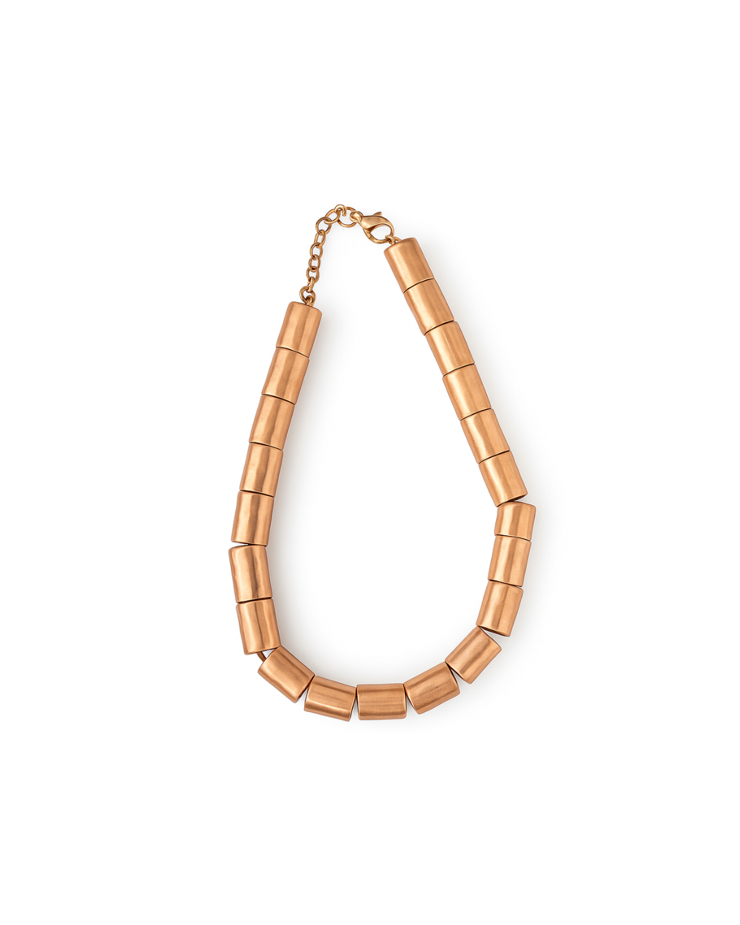 Collier bronze avec perles cylindriques