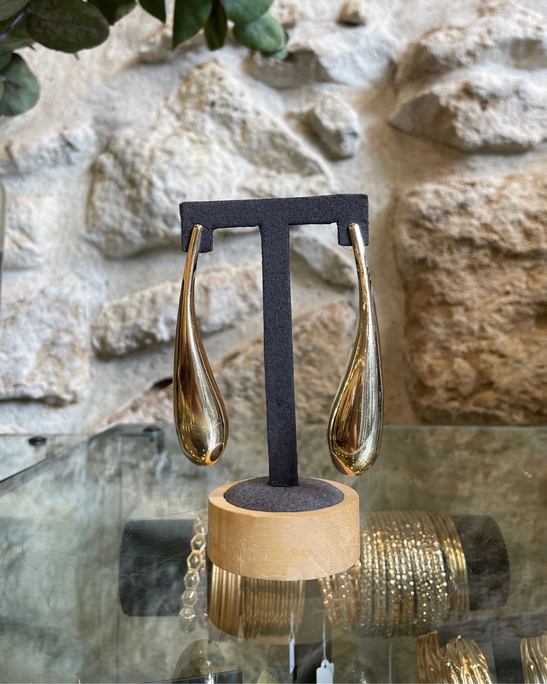 Boucles d'oreilles gouttes fines et légères en laiton doré