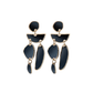 Boucles d'oreilles Ana en émail noir