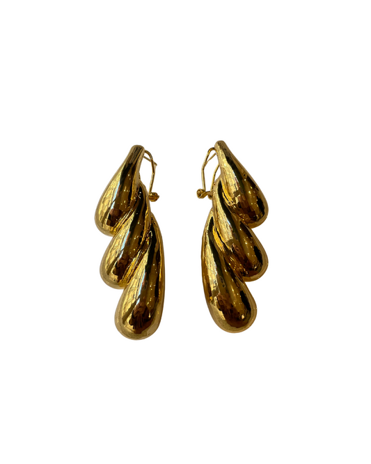 Boucles d'oreilles Mia en laiton doré soufflé