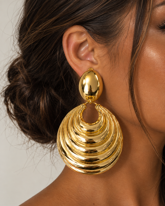 Boucles d'oreilles XXL Renée Laiton Doré