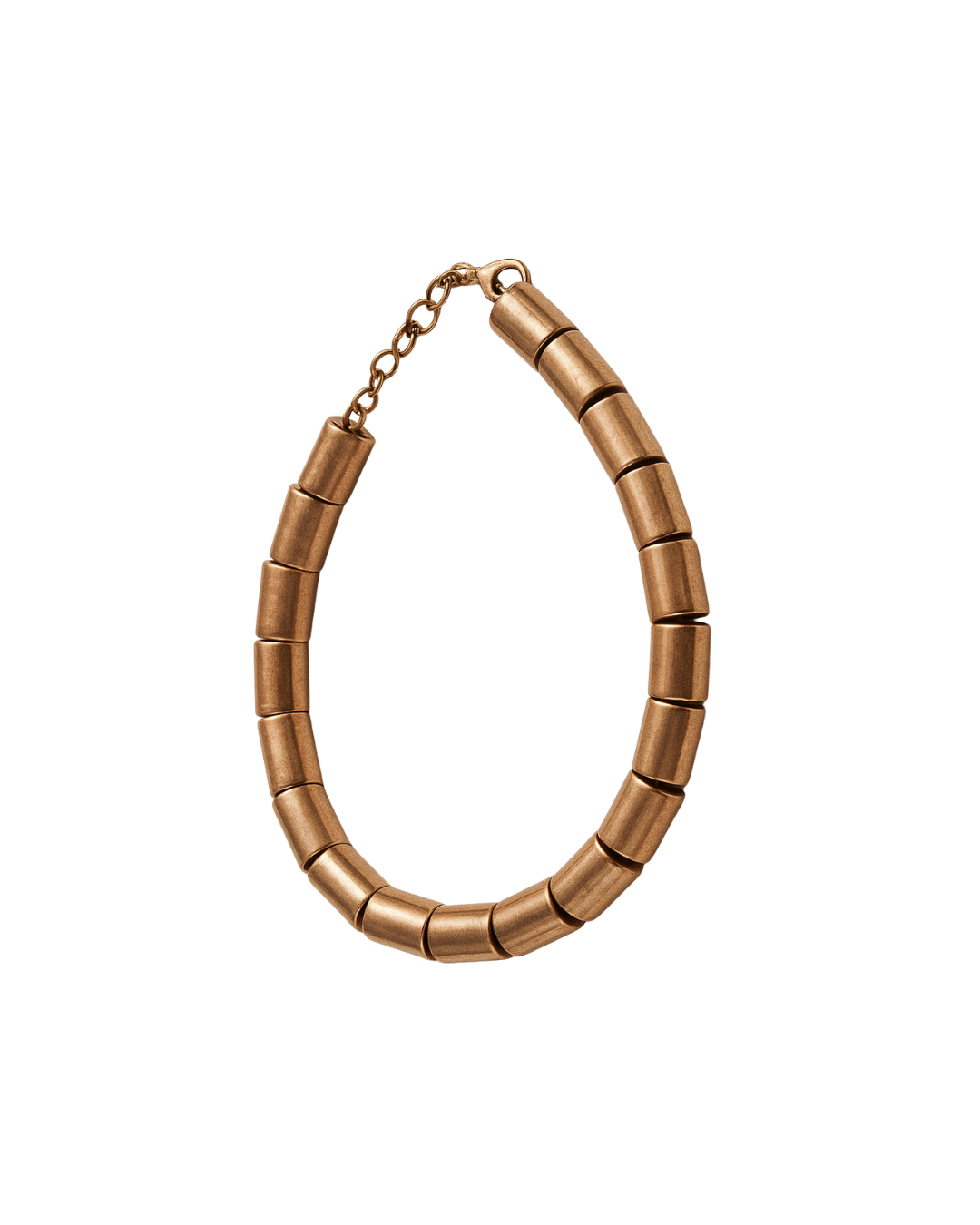 Collier bronze avec perles cylindriques
