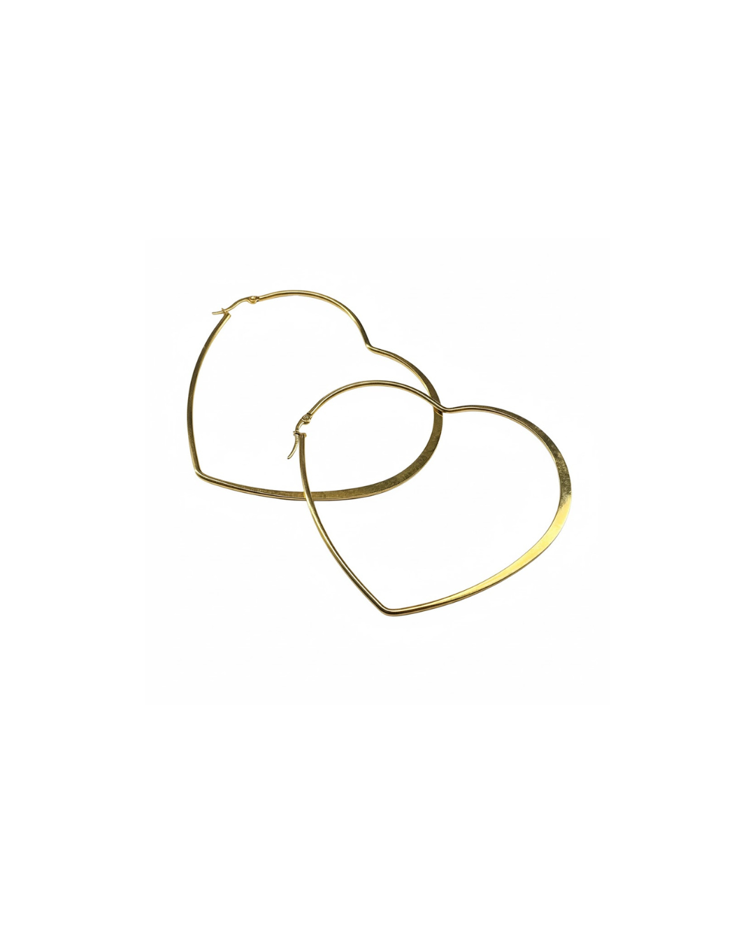 Boucles d'Oreilles Créoles Cœur XXL Acier Inoxydable