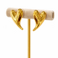 Boucles d'Oreilles Cœurs Organiques en Acier Inoxydable Doré