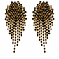 Boucles d'oreilles cascade longues à strass noirs