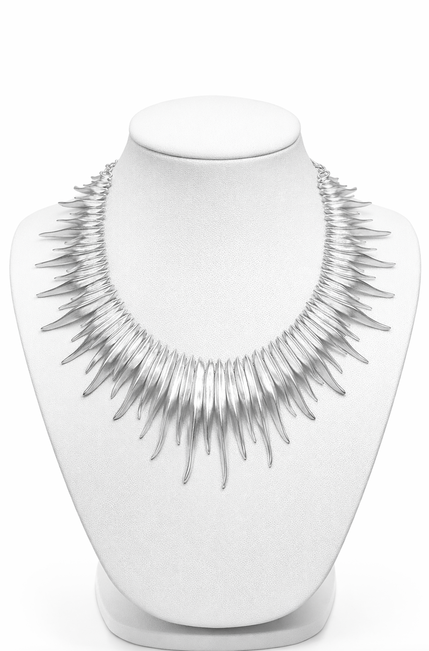 Collier Ras de cou soleil en laiton argent brossé