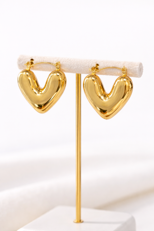 Créoles Cœur Sculptural dorées