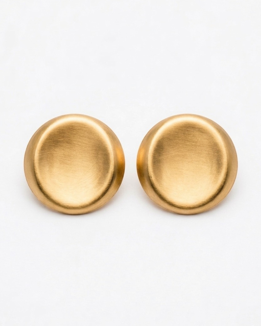 Boucles d'oreilles rondes Mila en laiton doré brossé
