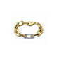 Bracelet chaîne dorée maillons avec zircons