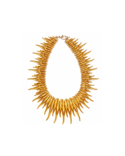 Collier réglable soleil en laiton doré