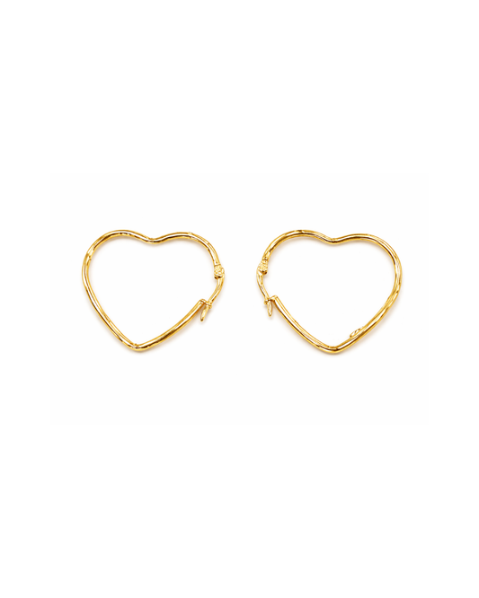 Boucles d'Oreilles Créoles Cœur Acier Inoxydable