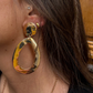 Boucles d'oreilles gouttes martelée oversize XXL en laiton doré