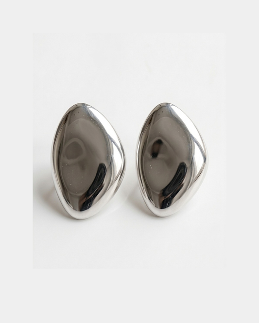 Boucles d'Oreilles Disques Théa en laiton argenté