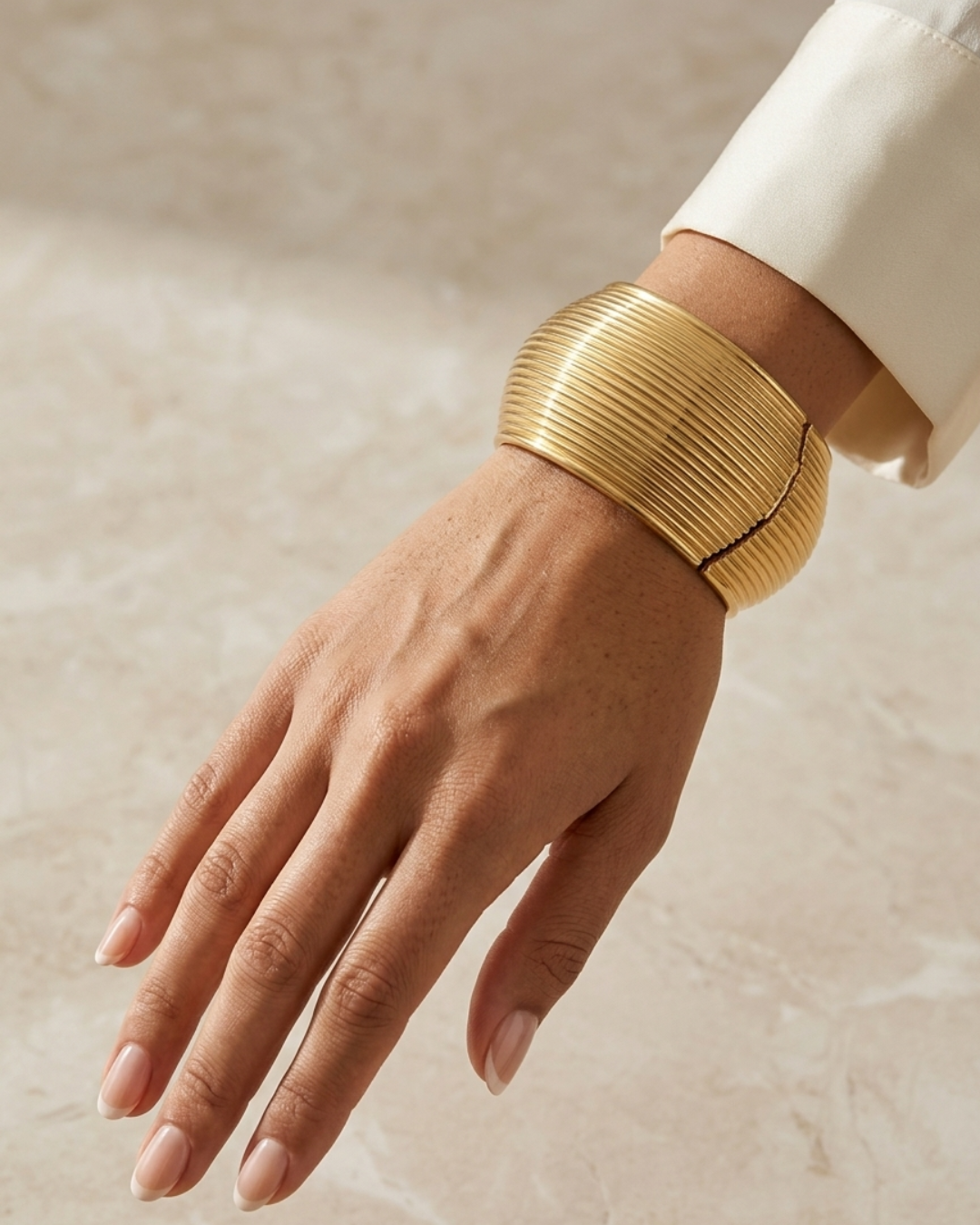 Bracelet Jonc Manchette Strié Zoé