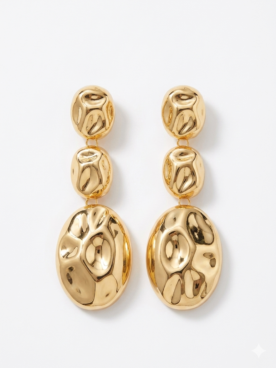 Boucles d'oreilles Marylin en laiton doré