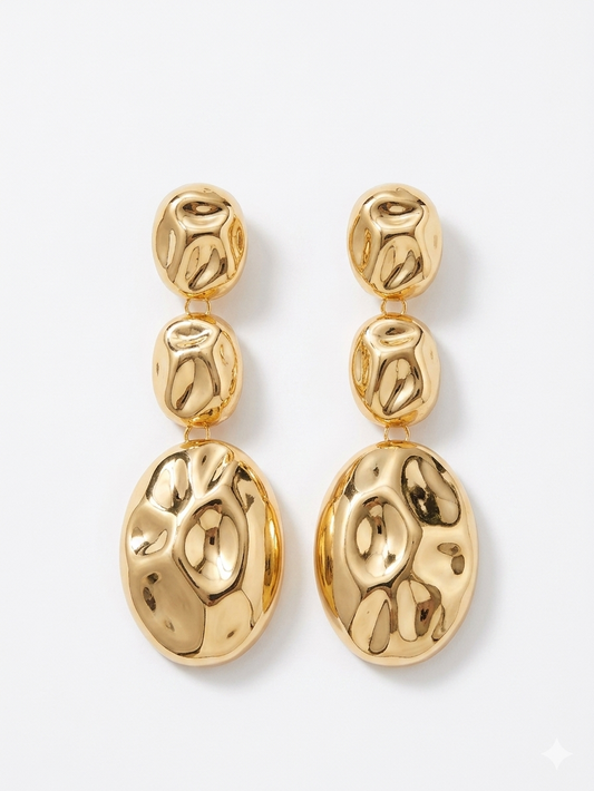 Boucles d'oreilles Marylin en laiton doré