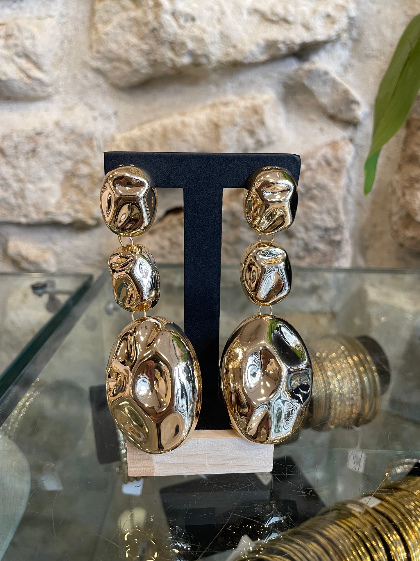 Boucles d'oreilles Marylin en laiton doré