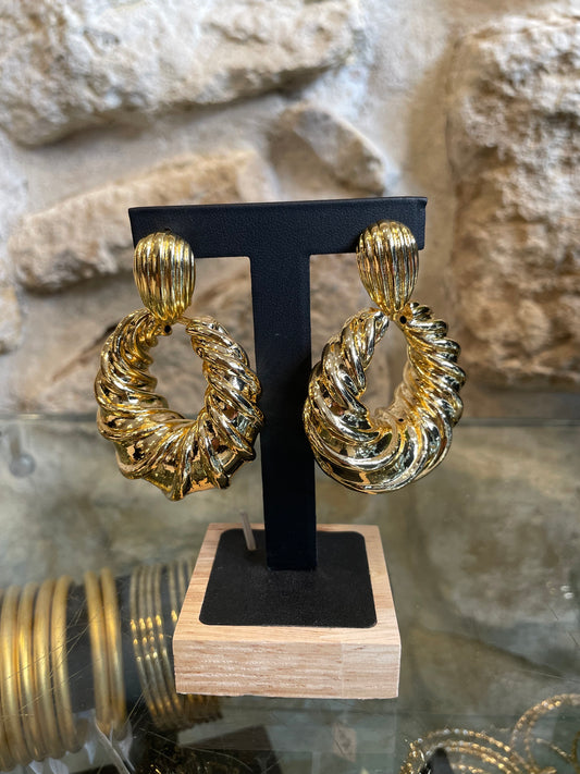 Boucles d'oreilles créoles Claudia plaqué or