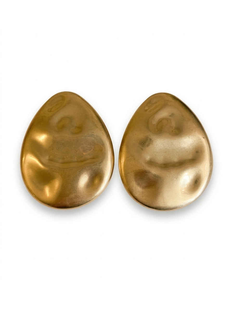 Boucles d'oreilles Isey en laiton doré brossé martelé