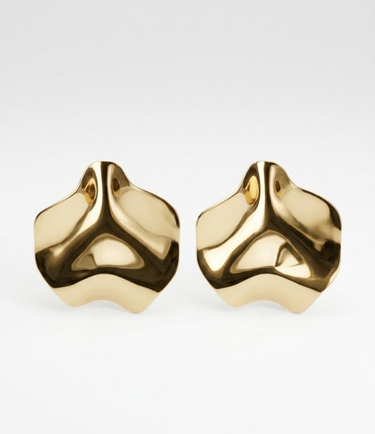 Boucles d'oreilles Ondine en laiton doré