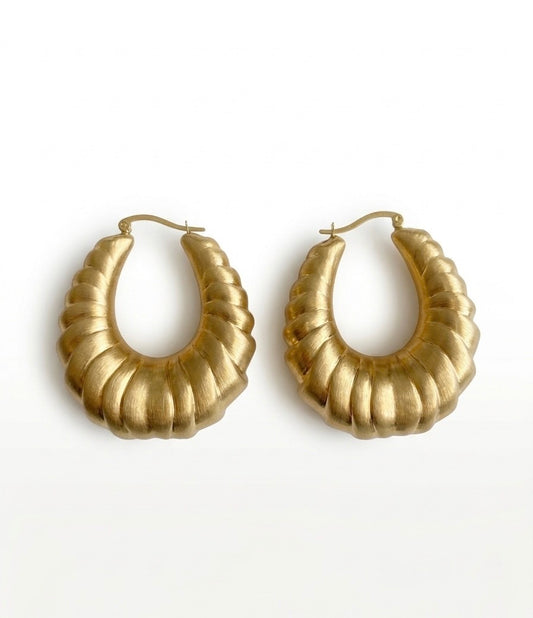 Créoles Esmée en laiton doré brossé