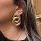 Boucles d'oreilles oversize noeud entrelacé en laiton doré