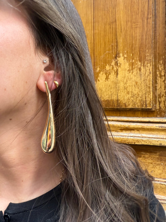 Boucles d'oreilles gouttes fines et légères en laiton doré