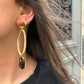 Boucles d'oreilles longues pendantes anneaux en laiton doré