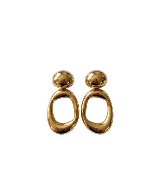 Boucles d'oreilles pendantes Lola en laiton doré