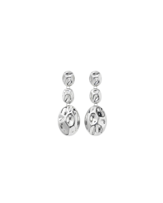 Boucles d'oreilles Marylin en laiton argenté