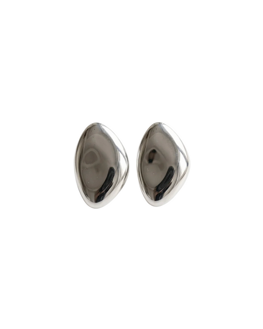 Boucles d'Oreilles Disques Théa en laiton argenté
