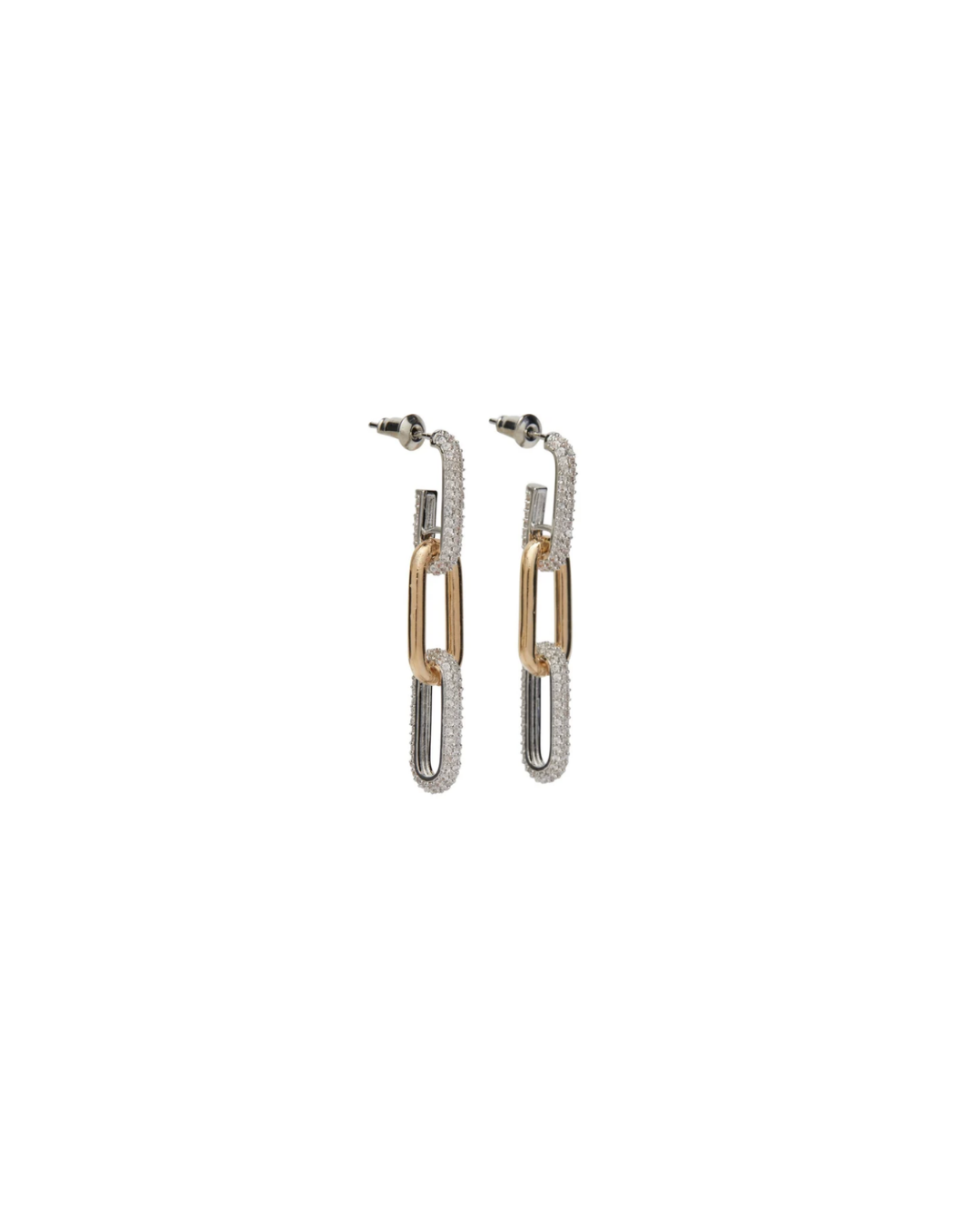 Boucles d'oreilles Kamelia dorée et strass
