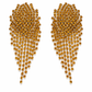 Boucles d'oreilles cascade longues à strass ambre